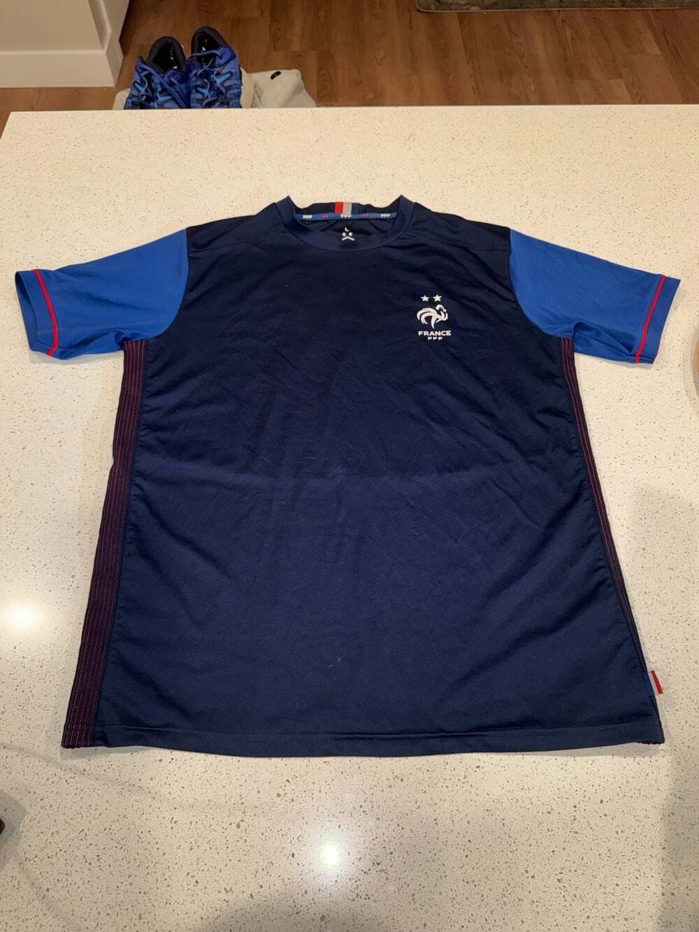 France Soccer Jersey Men's Extra Large FIFA World Cup National Team Blue SS